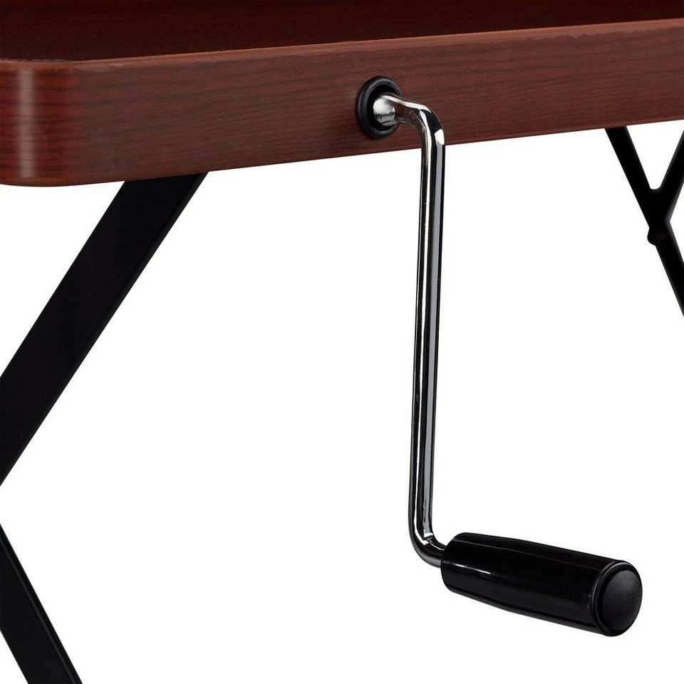 relaxdays Schreibtischaufsatz »Sitz-Steh-Schreibtisch«, Rotbraun Schwarz, Dunkelrot Schwarz, Creme Schwarz – Bild 7