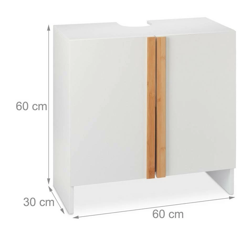 relaxdays Waschbeckenunterschrank »Weißer Waschbeckenunterschrank« – Bild 4