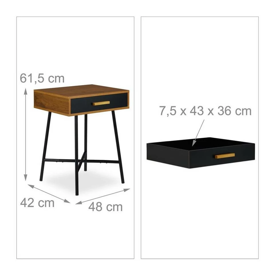 relaxdays Beistelltisch »Beistelltisch mit Schublade« – Bild 4