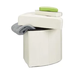 relaxdays Sitzhocker »Eckiger Hocker mit Stauraum«, Weiß Weiß, Schwarz