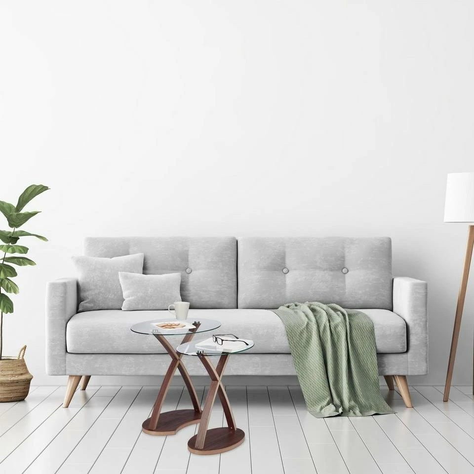 relaxdays Beistelltisch »Beistelltisch Glas oval im 2er Set« – Bild 5