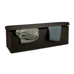 relaxdays Sitzbank »Faltbare Sitzbank aus Kunstleder«, Braun Dunkelrot, Creme, Wei&szlig;