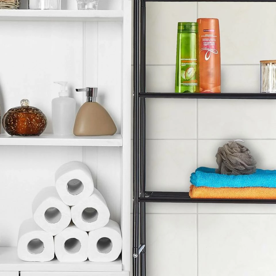 relaxdays Waschmaschinenumbauschrank »Schwarzes Waschmaschinenregal aus Metall« – Bild 5