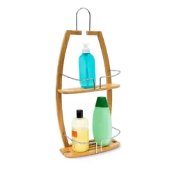 relaxdays Badregal »Badregal Bambus mit 2 Ablagen«