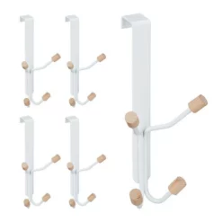 Türhaken »Türhaken vierfach 5er Set«, relaxdays