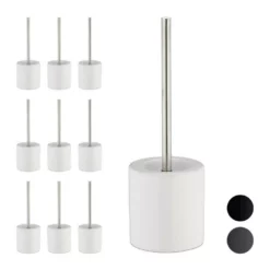 relaxdays Badezimmer-Set »10 x WC Garnitur Keramik weiß«