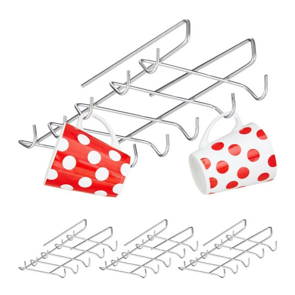 relaxdays Gläserhalter »4 x Tassenhalter Schrankeinsatz«