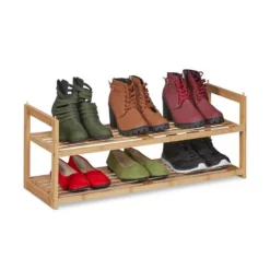 relaxdays Schuhregal »Bambus Schuhregal stapelbar«