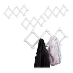 relaxdays Wandgarderobe »4 x Wandgarderobe Holz weiß faltbar«