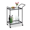relaxdays Servierwagen »Schwarzer Servierwagen mit Glas«
