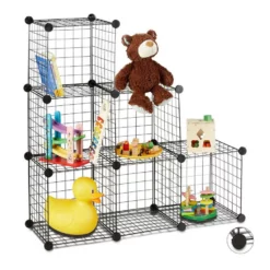 relaxdays Steckregal »Regalsystem Drahtgitter 6 Fächer«, 30 x 30 cm