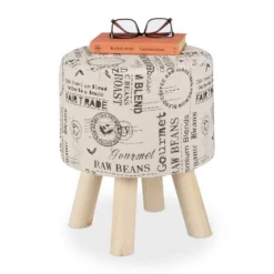 relaxdays Sitzhocker »Runder Sitzhocker mit Stoffbezug«