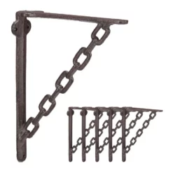 relaxdays Wandregalhalter »6 x Regalwinkel Gusseisen Kette«