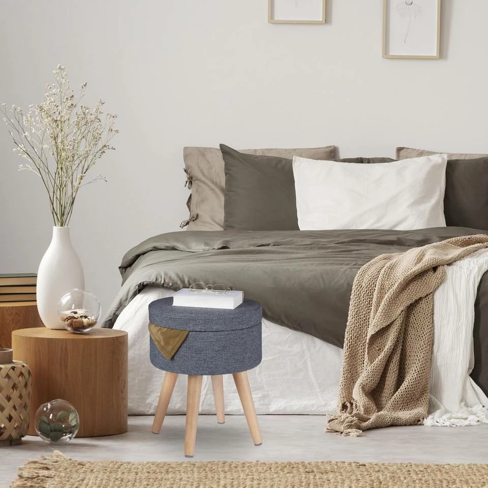 relaxdays Stauraumhocker »Runder Sitzhocker mit Tischfunktion« – Bild 2