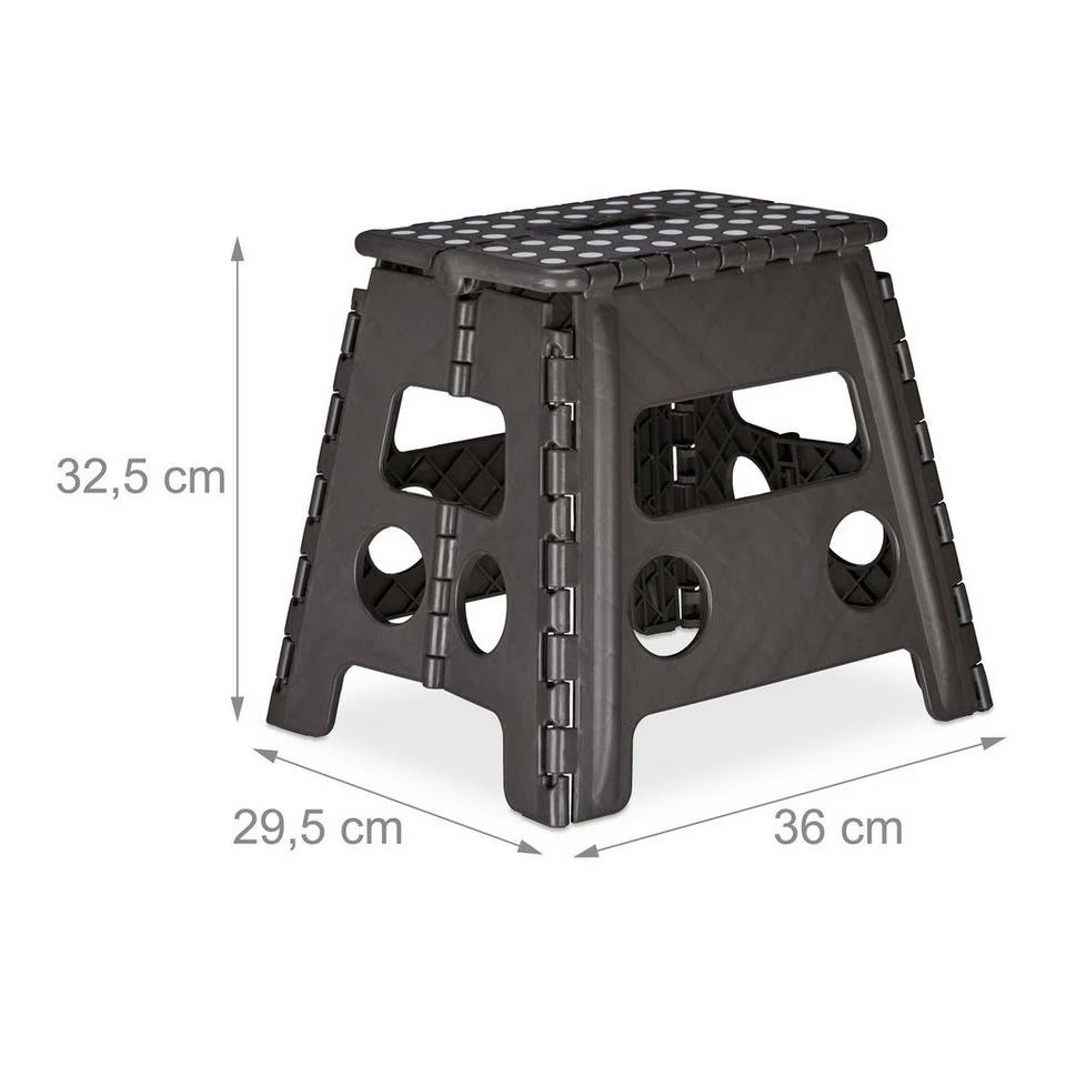 relaxdays Tritthocker »1 x Klapphocker faltbar L dunkelgrau« – Bild 4