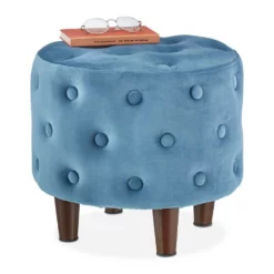 relaxdays Sitzhocker »Runder Sitzhocker Samt«