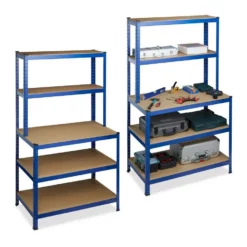 relaxdays Schwerlastregal »2 x Schwerlastregal mit Werkbank blau«