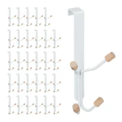 Türhaken »30 x Türhaken vierfach«, relaxdays