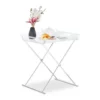 relaxdays Tabletttisch »Tabletttisch Acryl Chrom-Optik«