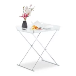relaxdays Tabletttisch »Tabletttisch Acryl Chrom-Optik«