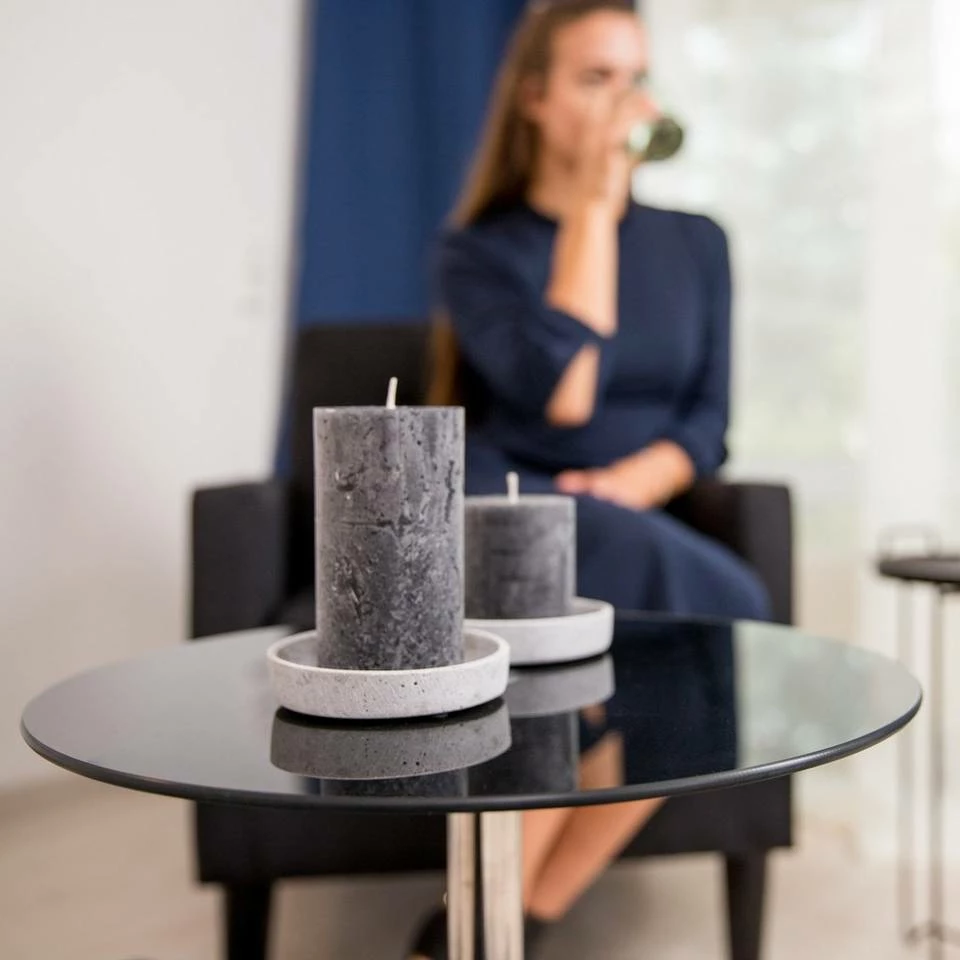 relaxdays Beistelltisch »Beistelltisch Glas Edelstahl«, Schwarz Weiß Silber, Schwarz Silber – Bild 2