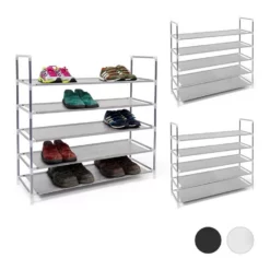 relaxdays Schuhregal »3 x Schuhregal für 20 Paar Schuhe grau«