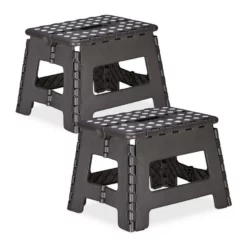 relaxdays Tritthocker »2 x Klapphocker faltbar M dunkelgrau«