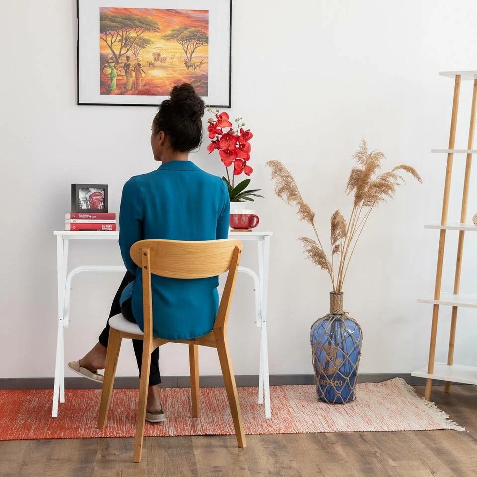 relaxdays Schreibtisch »Schreibtisch Basic«, Schwarz / Schwarz Braun Schwarz, Weiß – Bild 3