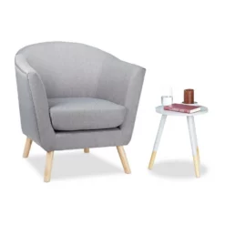 relaxdays Cocktailsessel »Cocktailsessel Retro Design grau«