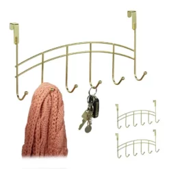 Türgarderobe »3 x Türgarderobe zum Einhängen gold«, relaxdays