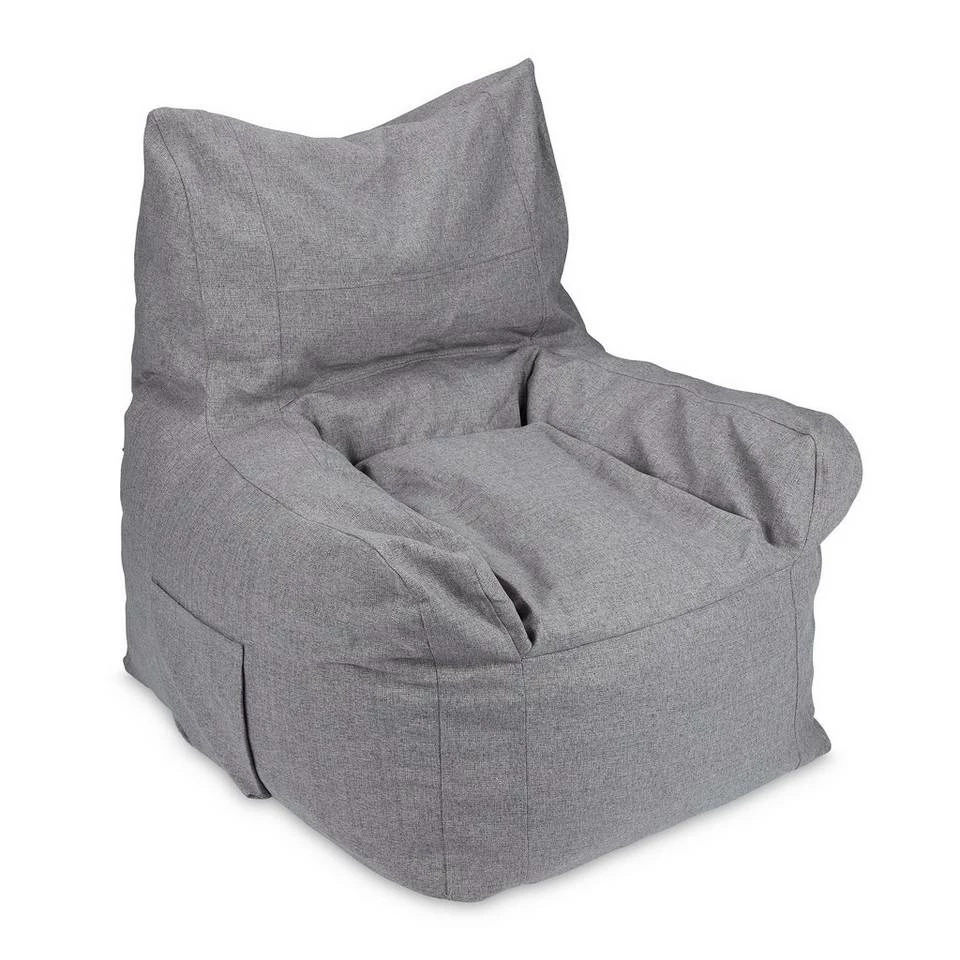 relaxdays Sitzsack »Grauer Sitzsack mit Lehne« – Bild 9