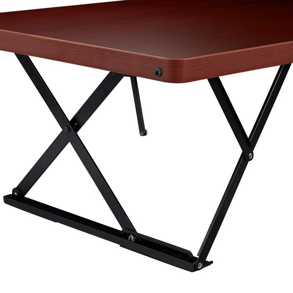 relaxdays Schreibtischaufsatz »Sitz-Steh-Schreibtisch«, Rotbraun Schwarz, Dunkelrot Schwarz, Creme Schwarz – Bild 8