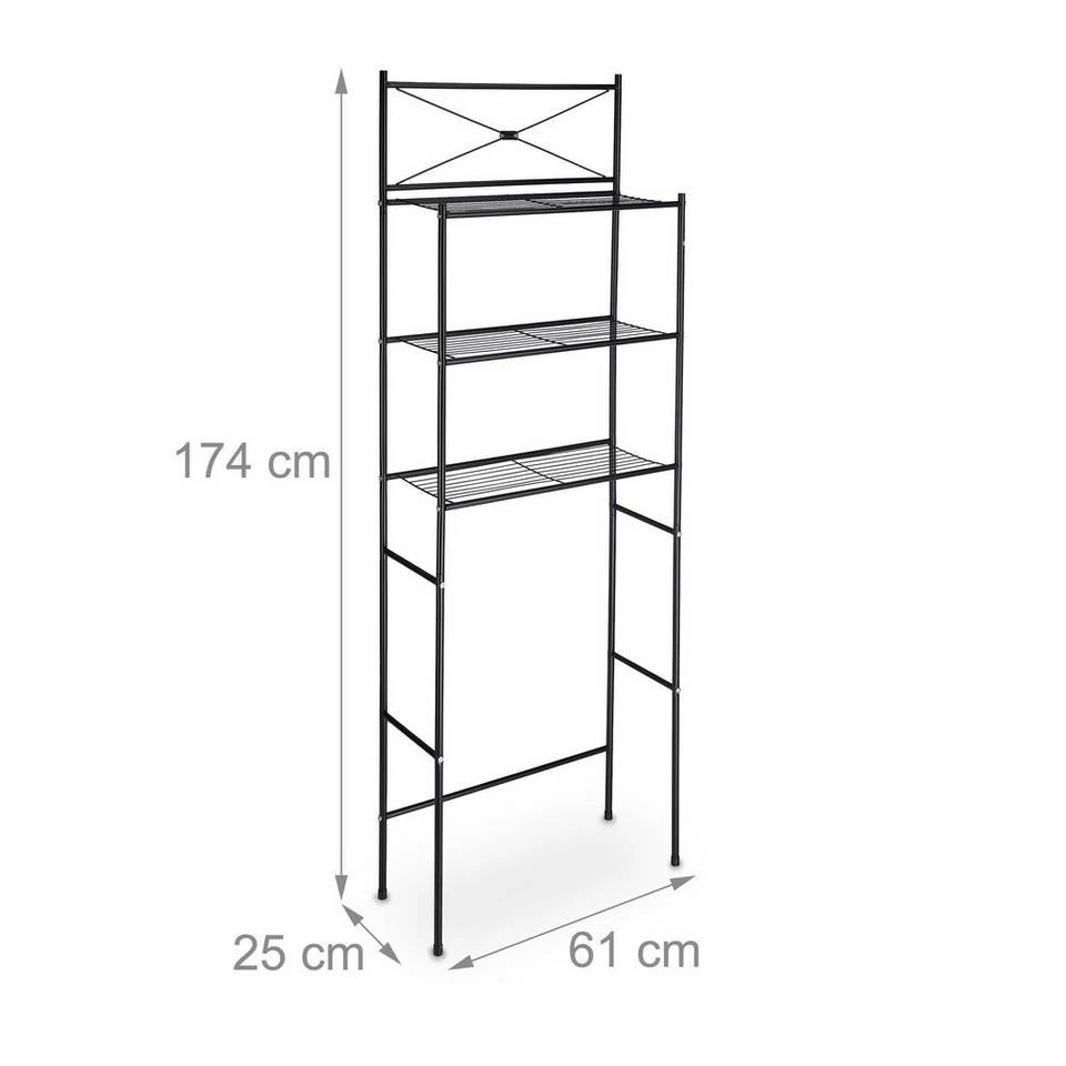 relaxdays Waschmaschinenumbauschrank »Schwarzes Waschmaschinenregal aus Metall« – Bild 4