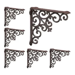 relaxdays Wandregalhalter »6 x Regalwinkel antik braun«