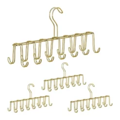 relaxdays Gürtelhalter »4 x Gürtelhalter Metall gold«