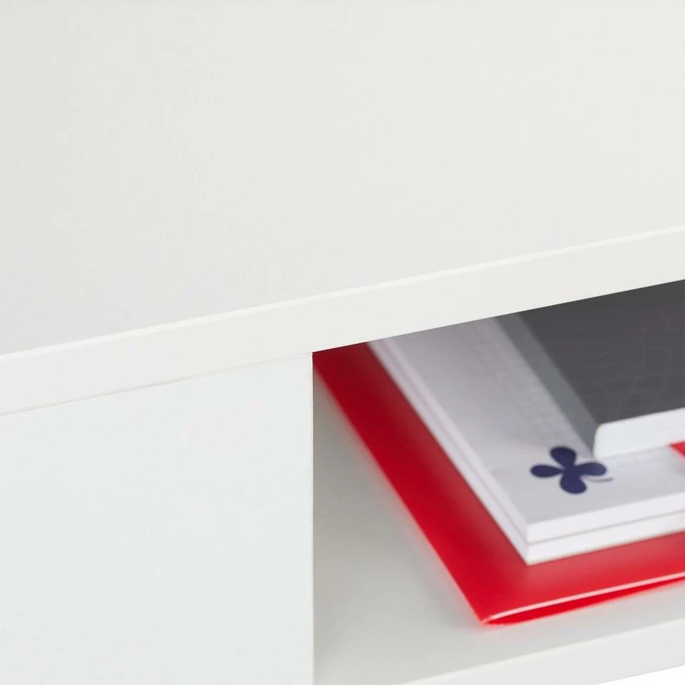 relaxdays Schreibtisch »Schreibtisch mit 3 Ablagefächern«, Weiß / Weiß Braun Schwarz, Schwarz, Weiß – Bild 7