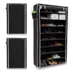 relaxdays Schuhschrank »3 x Schuhschrank VALENTIN hoch schwarz«