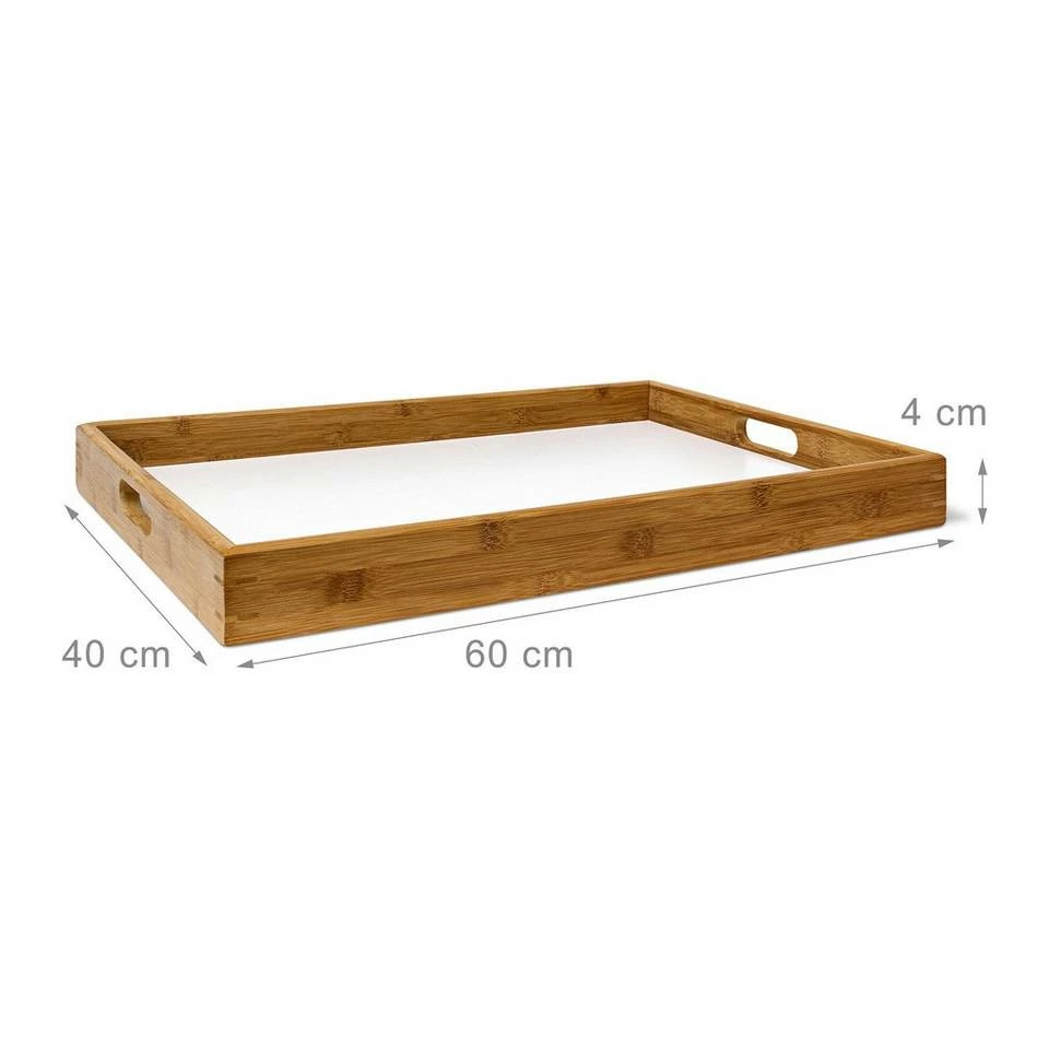 relaxdays Tabletttisch »Tabletttisch Holz & Bambus 72 cm« – Bild 5