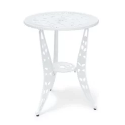 relaxdays Gartentisch »Bistrotisch«, Weiß Weiß, Braun, Schwarz