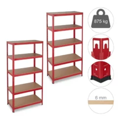 relaxdays Schwerlastregal »2 x Schwerlastregal rot«