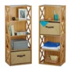 relaxdays Standregal »2 x Regal Bambus mit 4 Fächern«