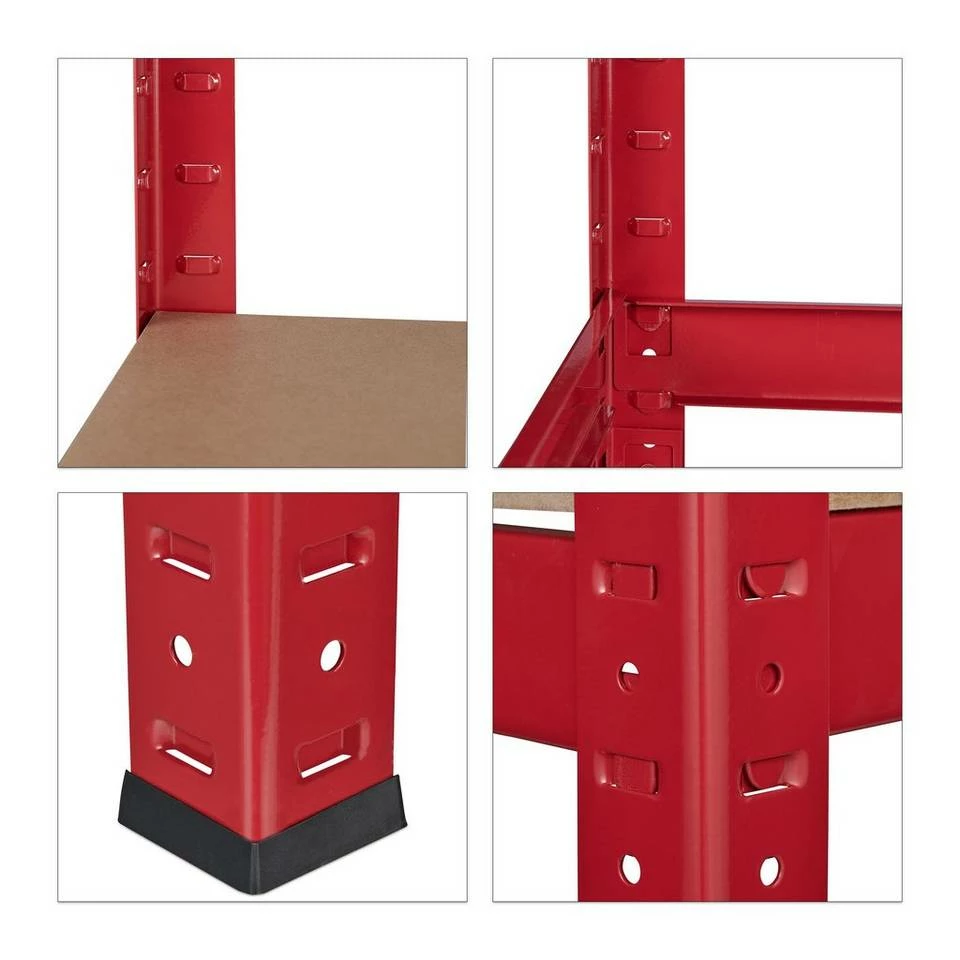 relaxdays Schwerlastregal »2 x Schwerlastregal 180x90x60 in Rot« – Bild 8