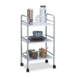 relaxdays Servierwagen »Servierwagen Metall mit 3 Ablagen«