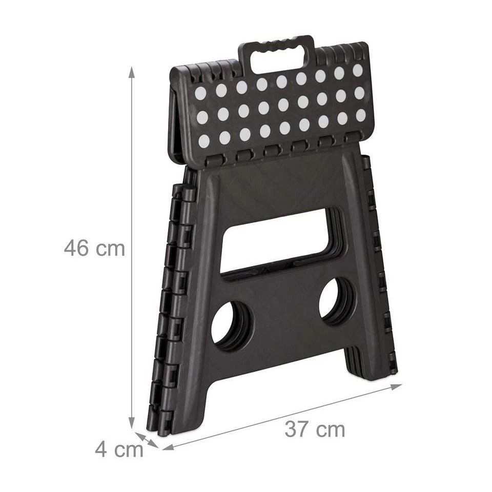 relaxdays Tritthocker »2 x Klapphocker faltbar L dunkelgrau« – Bild 6