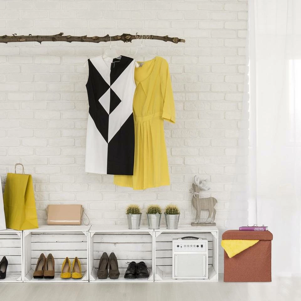 relaxdays Sitzhocker »Sitzhocker mit Stauraum«, Braun Grau, Anthrazit, Weiß – Bild 2