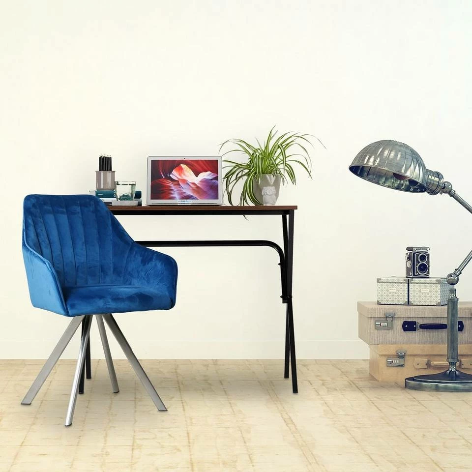 relaxdays Schreibtisch »Schreibtisch Basic«, Schwarz / Schwarz Braun Schwarz, Weiß – Bild 5