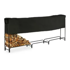 relaxdays Kaminholzregal »Großes Kaminholzregal mit Abdeckung«, BxTxH:38.5x370x122 cm