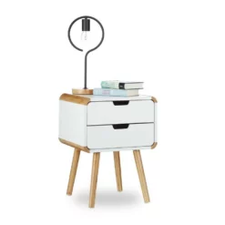 relaxdays Nachttisch »Nachttisch mit 2 Schubladen«