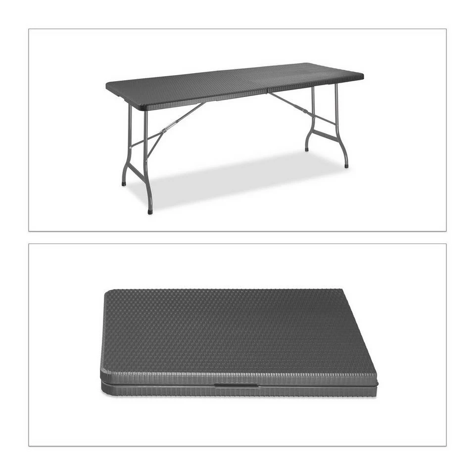 relaxdays Bierzeltgarnitur »Bierzeltgarnitur Rattan-Optik grau« – Bild 10