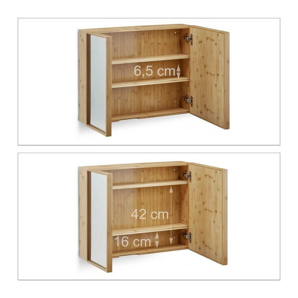 relaxdays Badezimmerspiegelschrank »Bad Spiegelschrank mit 2 Türen« – Bild 5